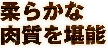 柔らかな肉質を堪能